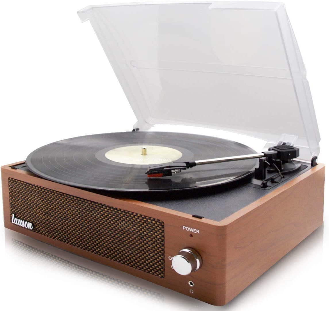 Tocadisco XN092 Lauson Función Grabación Encoding PC-Link | Tocadiscos de Vinilo Vintage con Bluetooth y Altavoces Incorporados | Reproductor de Vinilo 3 Velocidades 33, 45, 78 | (Roble)
