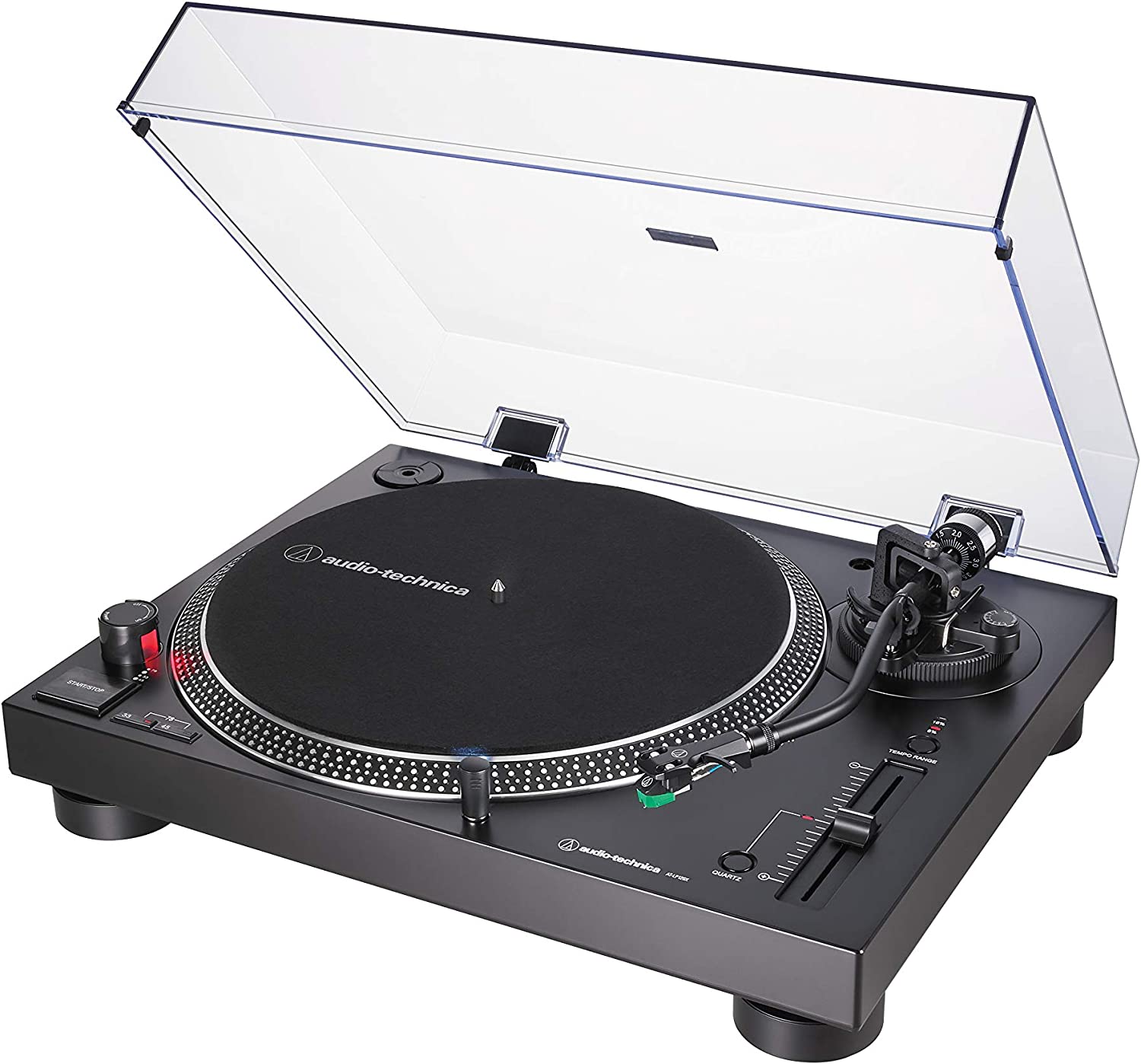 Audio-Technica AT-LP120X, Tocadiscos de Tracción Directa (Analógico y USB), Negro
